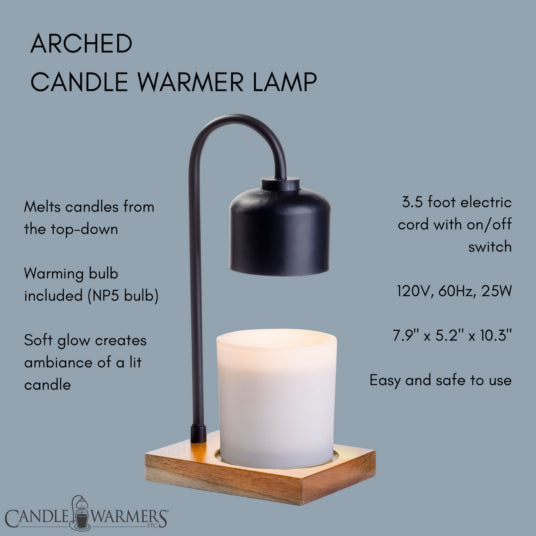 Candle Warmers Arched Lamp Warmer Black & Wood