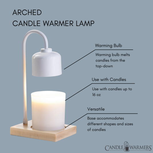 Candle Warmers Arched White & Wood Warmer Lamp