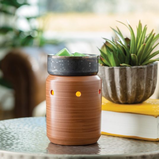 Candle Warmers Midsize Pewter Walnut Warmer