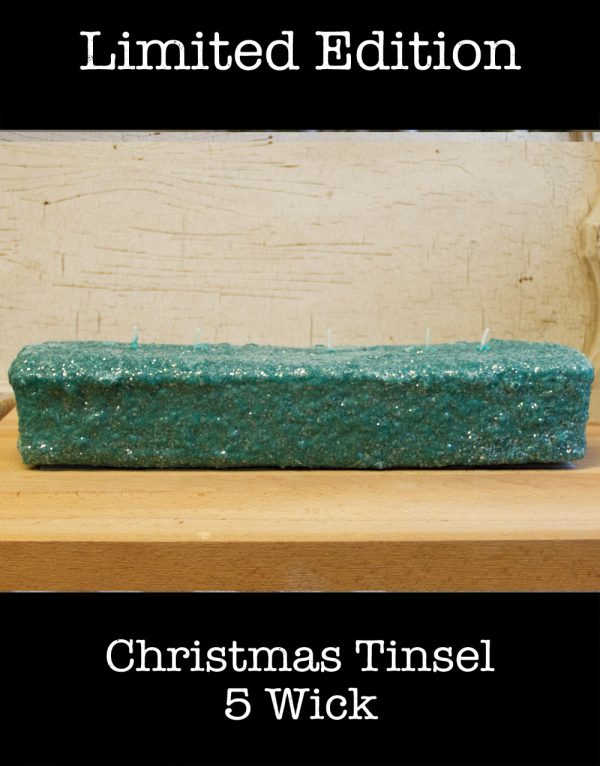 5 Wick Loaf Candle Christmas Tinsel