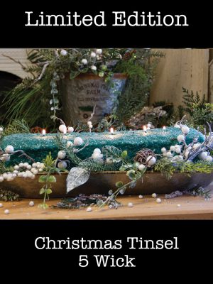 5 Wick Loaf Candle Christmas Tinsel