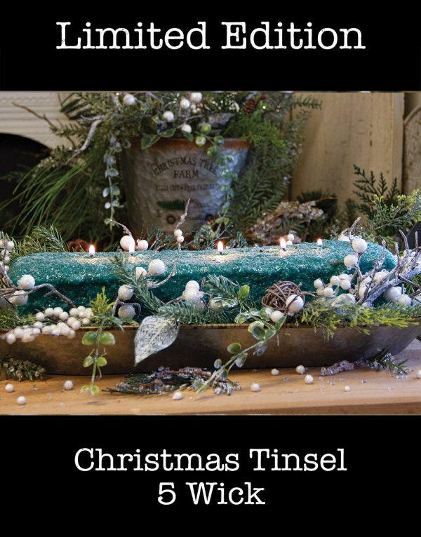 5 Wick Loaf Candle Christmas Tinsel