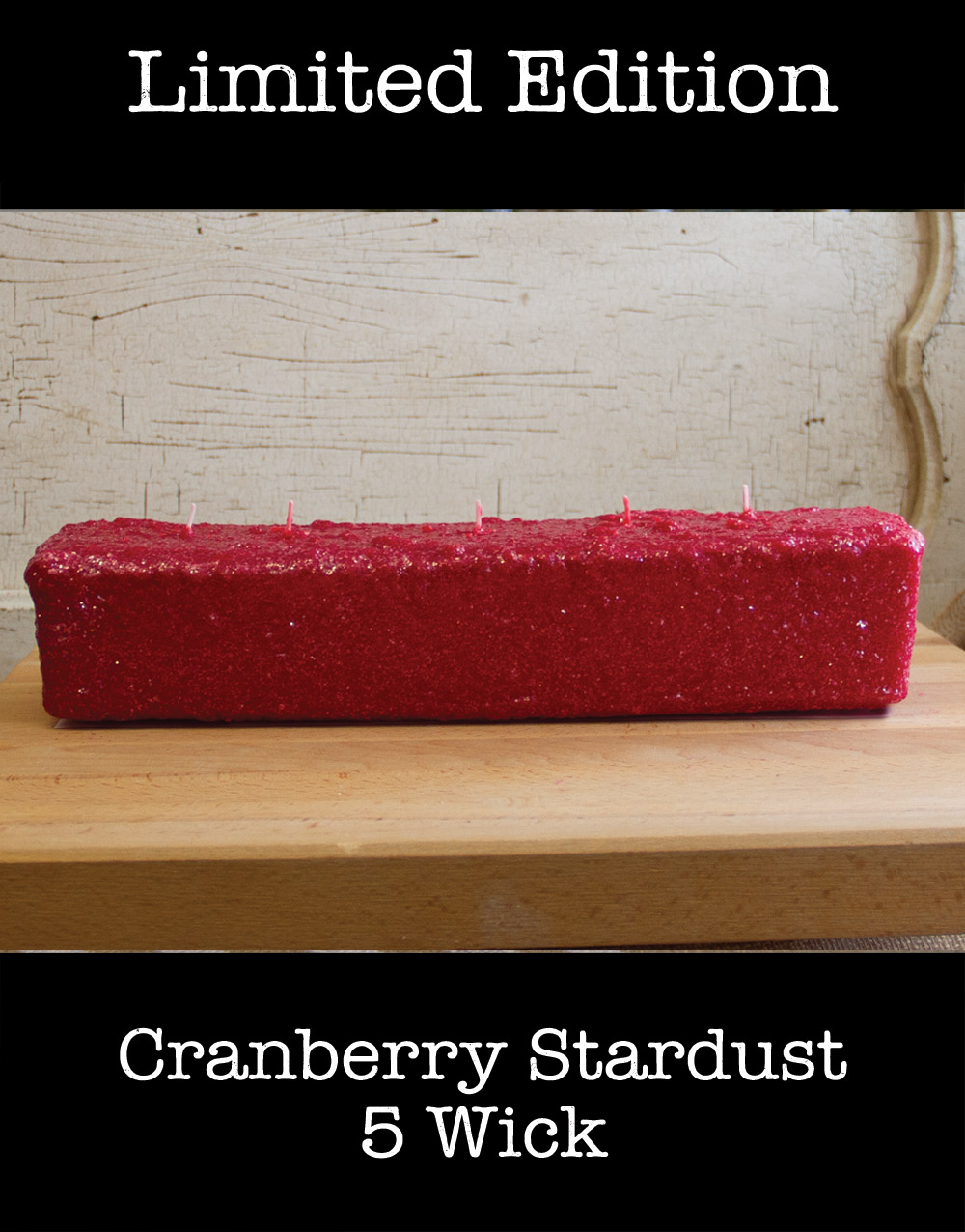 5 Wick Loaf Candle Cranberry Stardust