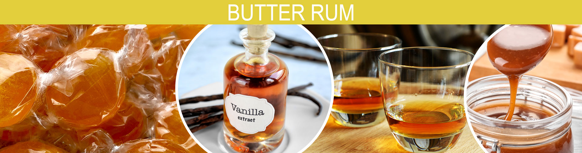 Banner image of vanilla-laced cream combine with buttered rum and hints of soft spice.