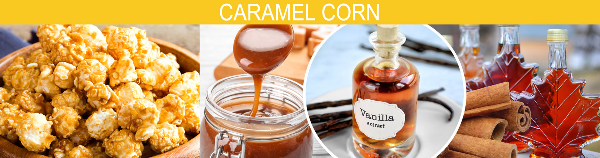 Banner image of A warm rich caramel notes highlighted with cinnamon, maple, ginger, and vanilla.