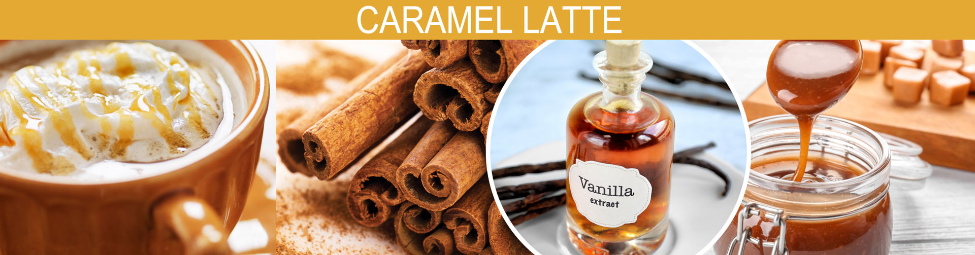 Banner image of Warm creamy vanilla with cinnamon and a caramel sauce infused with a hint of coffee.