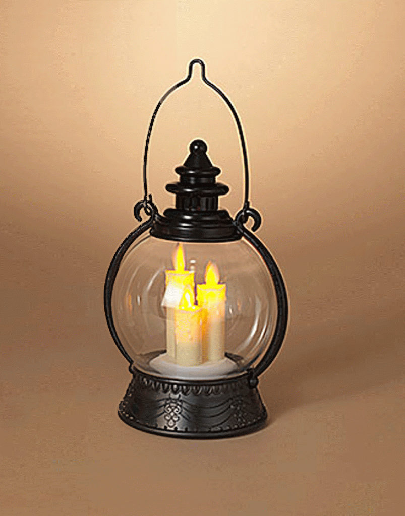 10 LED Black Candle Lantern Tea Light String Light, 5.5 ft, Battery Operated