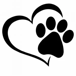 Paw Print and Heart Icon
