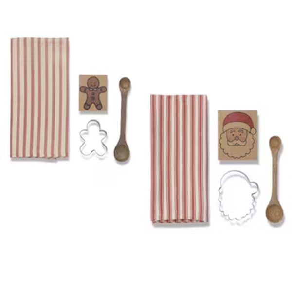 Kitchen Towel, Cookie Cutter and Spatula Set