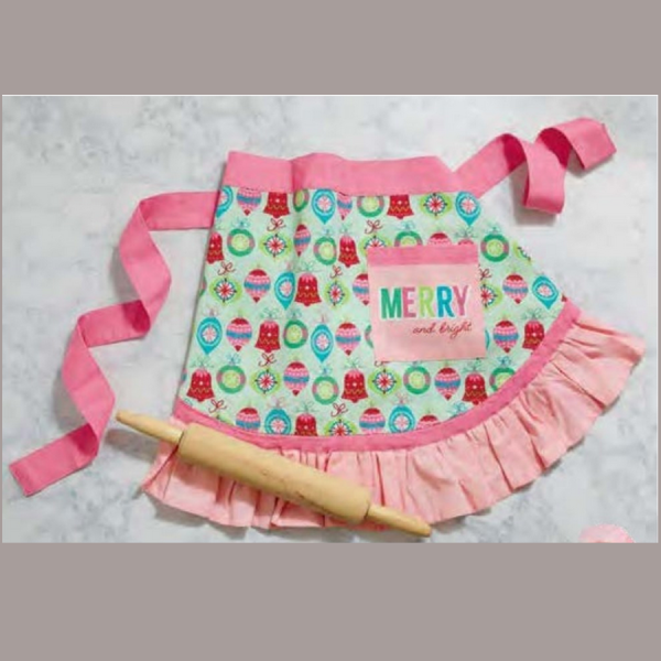 APRON - RETRO TIDINGS MERRY AND BRIGHT