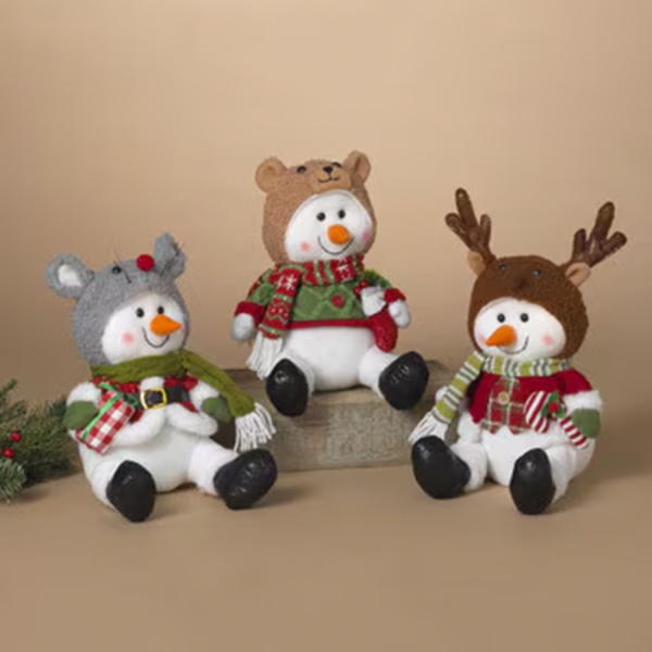 Sitting Snowmen 3 Assorted