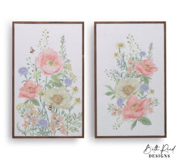 Canvas Floral Wall Hangings Assorted