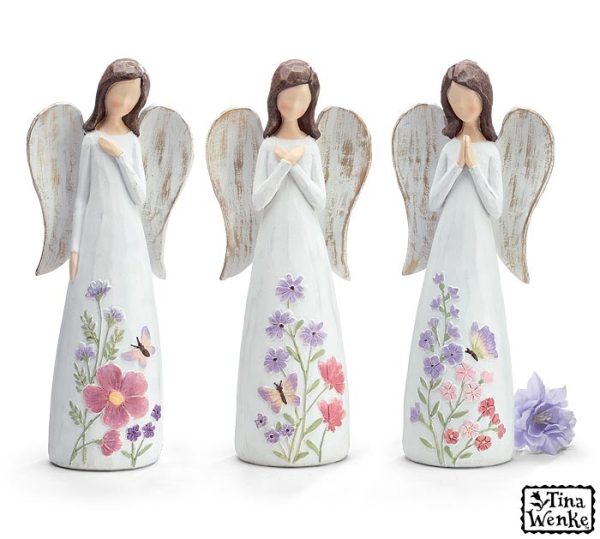 RESIN FLORAL/BUTTERFLY ANGEL FIGURINE