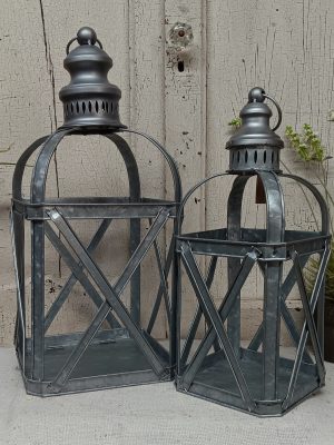 Set of 2  Metal Lanterns