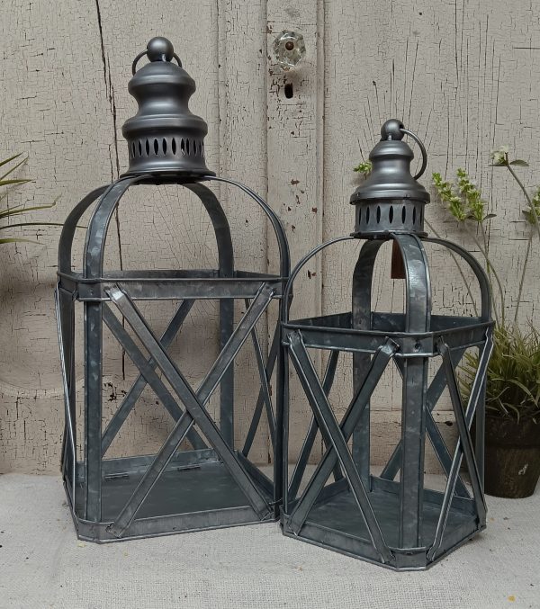 Set of 2  Metal Lanterns