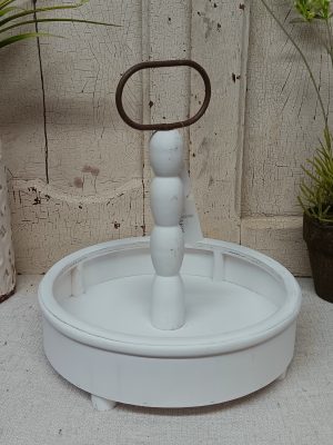 White Wooden Tray with Handle