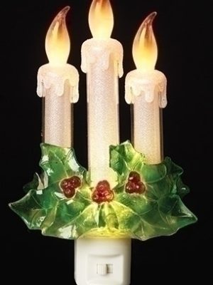 3 Candle with Holly Night Light