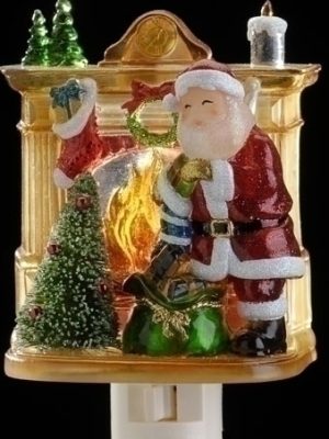 SANTA BY FIREPLACE NIGHT LIGHT