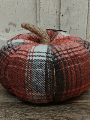 Large Dusty Plaid Pumpkin