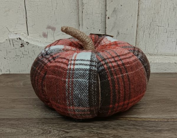 Large Dusty Plaid Pumpkin