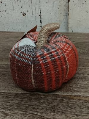 Small Dusty Plaid Pumpkin