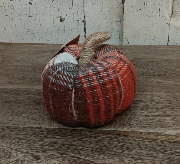 Small Dusty Plaid Pumpkin