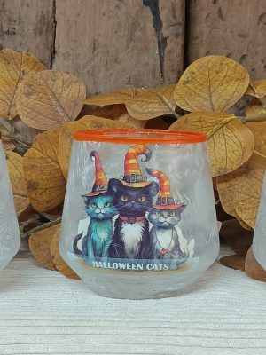 Frosted Glass Halloween Candle Holder