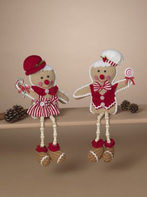 Fabric Holiday Gingerbread Man Shelf Sitter