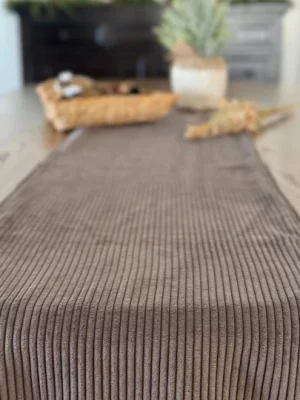 Gray Corduroy Table Runner