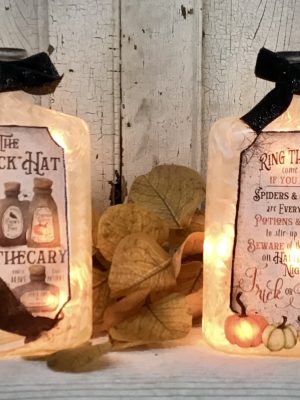 Lighted Glass Halloween Jar