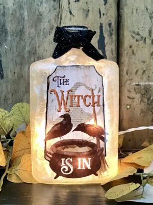 Lighted Glass Halloween Jar
