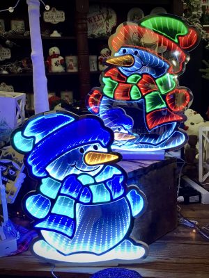 Double Sided Lighted Infinity Mirror Snowman Assorted