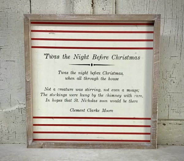 Wood Framed Twas the Night Before Christmas Picture