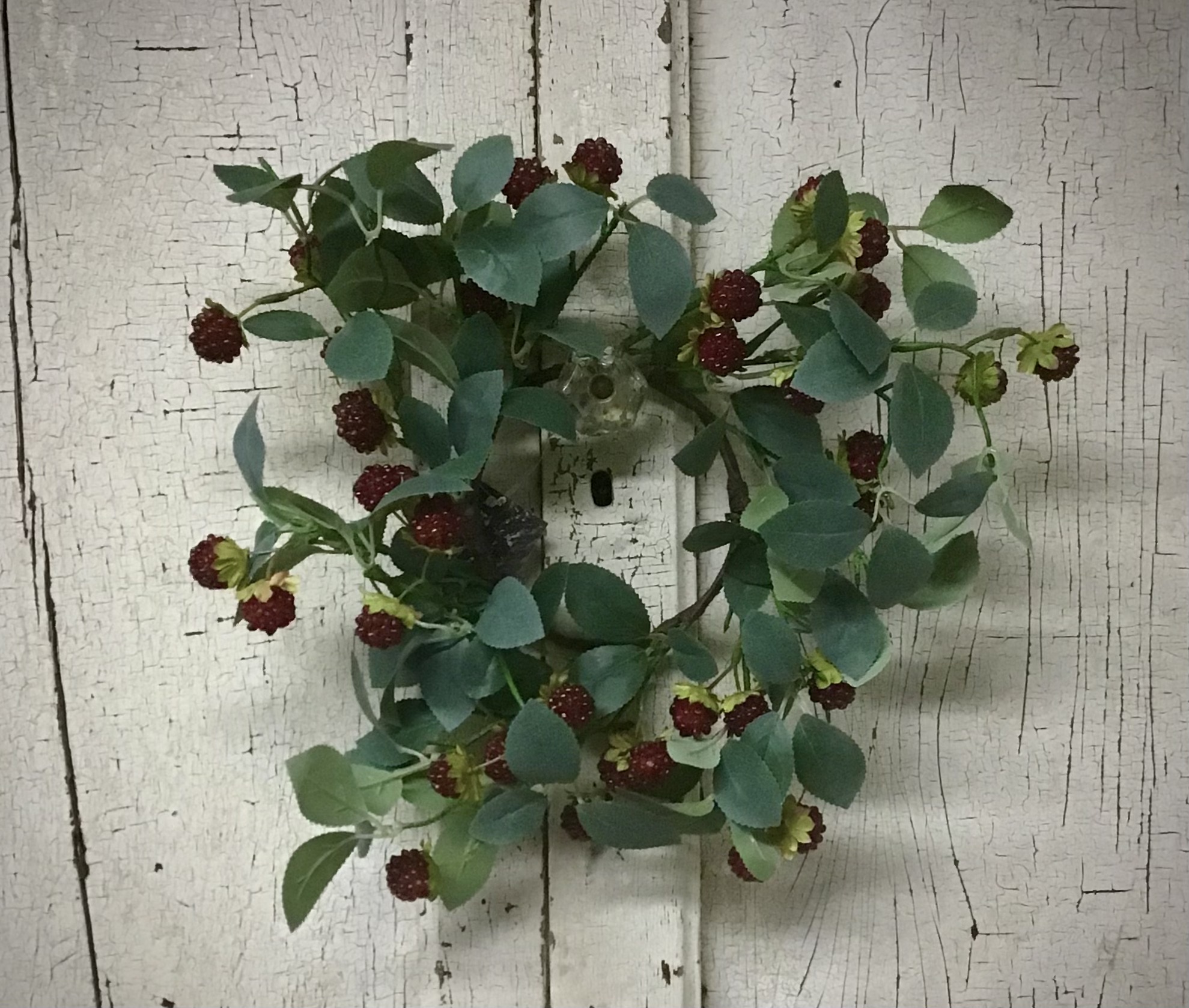 Burgundy Raspberry Candle Ring 4"