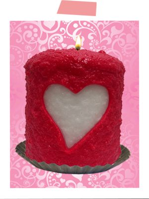 Red Valentine Hearth Candle