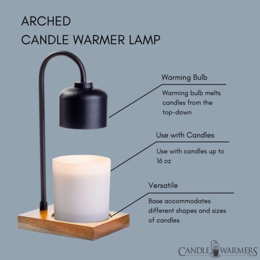 Candle Warmers Arched Lamp Warmer Black & Wood