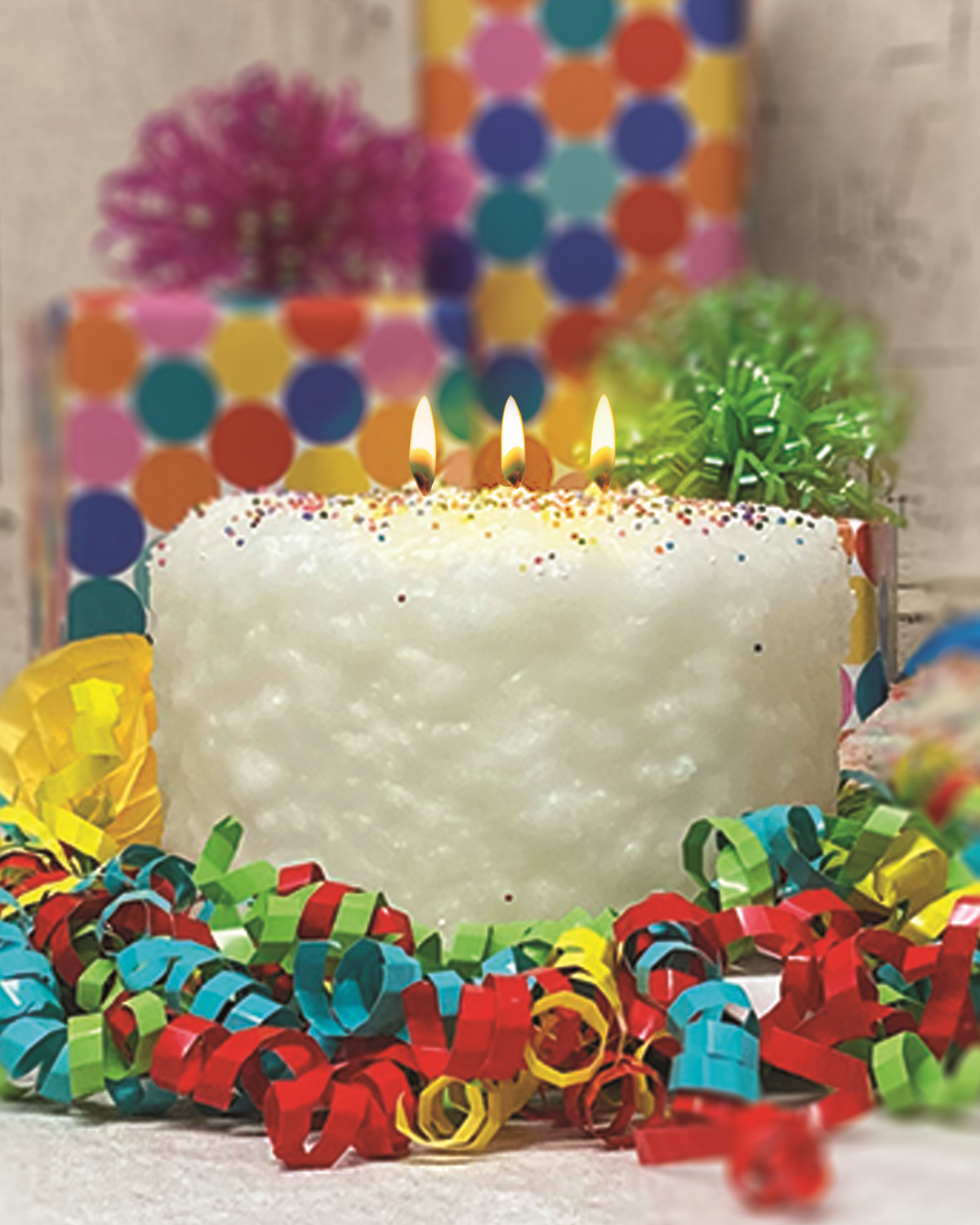 Birthday Cake Mini 3 Wick