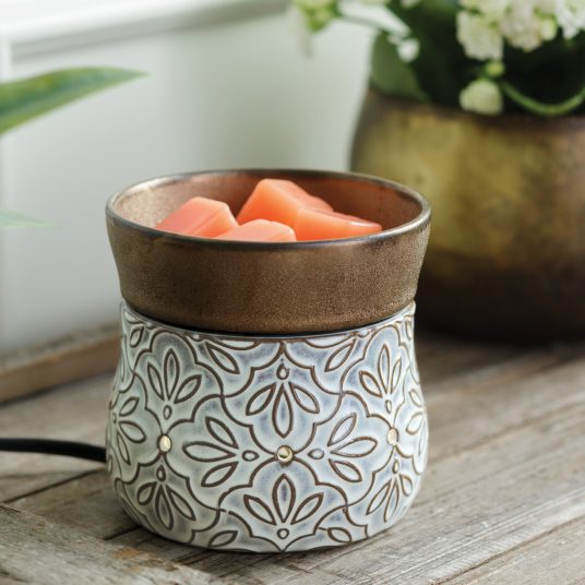 Candle Warmers 2-in-1 Deluxe Bronze Floral Warmer