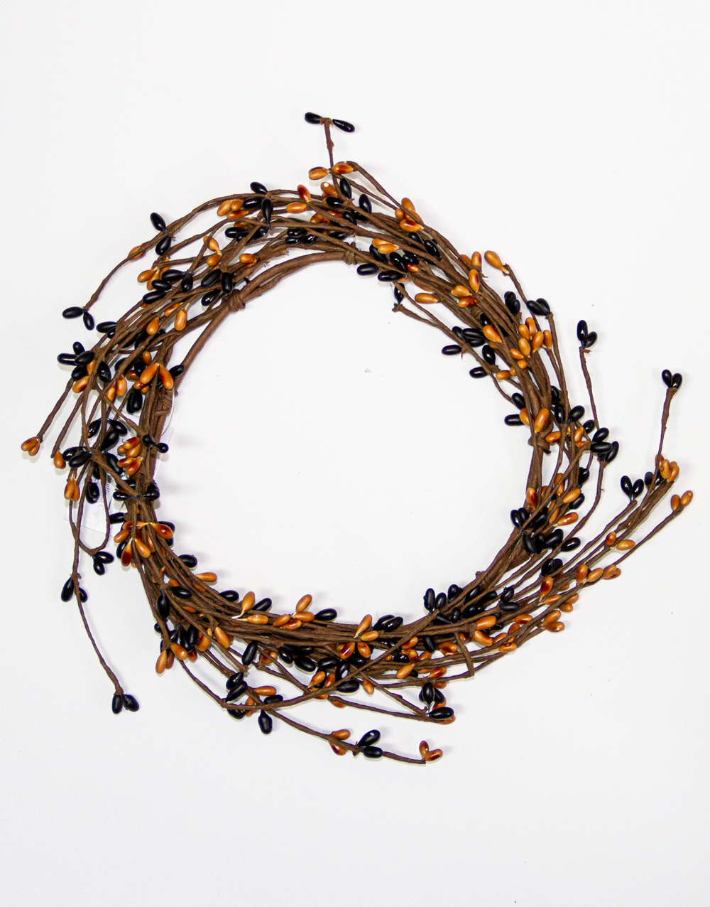 6" Black / Tan Beaded Candle Ring Warm Glow