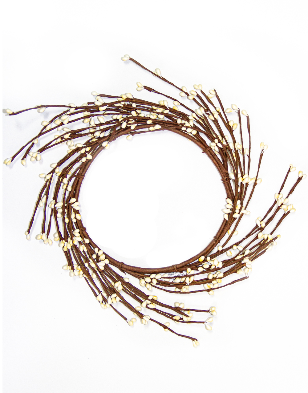 6" Cream Beaded Candle Ring Warm Glow