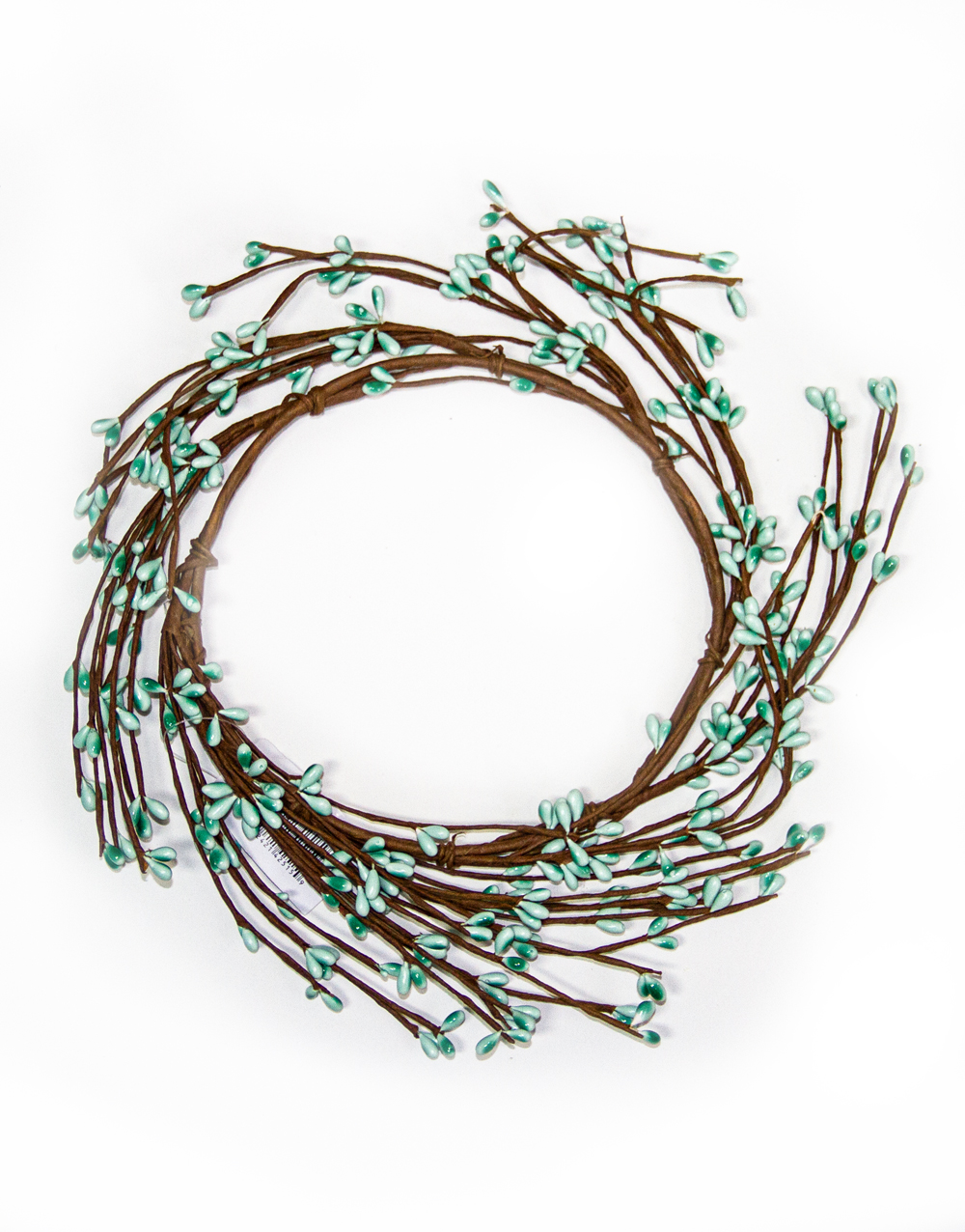 6" Light Blue Beaded Candle Ring Warm Glow