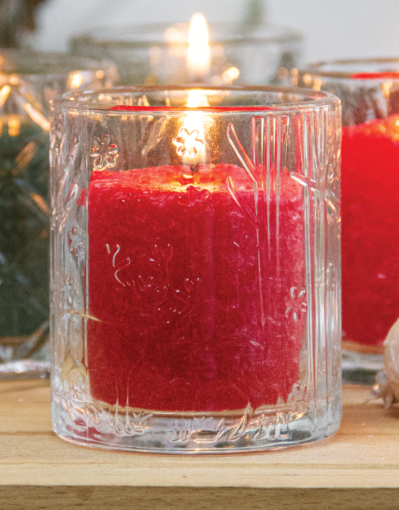 Mini Hearth Glass Candle Holder, Clear Assorted Warm Glow